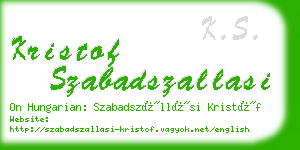 kristof szabadszallasi business card